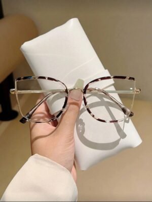 1 Pieza Gafas de mujer con montura completa estilo ojo de gato, gafas rosas sobredimensionadas de estilo vogue, con marco personalizado multicolor, lujoso y exquisito, adecuado para fiestas occidentales y uso durante vacaciones, accesorio de gafas para mujeres