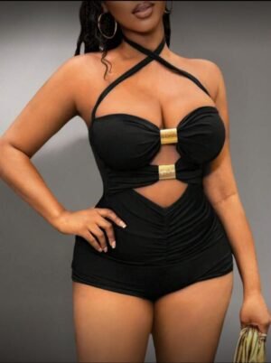 Monos ajustados de unicolor diarios simples para mujer   TALLA: S